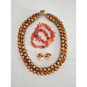 Vintage Faux Amber Jewelry Lot